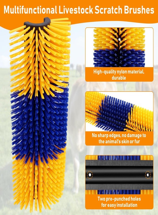 LeadGoods 2PCS Livestock Scratch Brush with 4 Screws - Grooming Brushes for Horse, Goat, Cow, Pig - Cattle Supplies with Back Scratcher - Image 3
